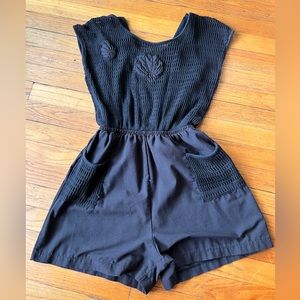 Vintage 90s Black Seashell Romper by Sporting Club